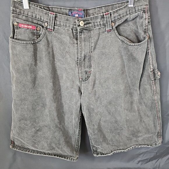 U.S. Polo Assn. Other - Men's Vintage US Polo Assn Black Denim Carpenter Jean Shorts Size 36 Distressed